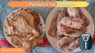 Bifes de peru e salchichas panadas na airfryer Receita saudável [upl. by Asirrac]