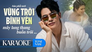 VÙNG TRỜI BÌNH YÊN KARAOKE TONE NAM  QUỐC THIÊN  Mây lang thang buồn trôi [upl. by Leahcar]