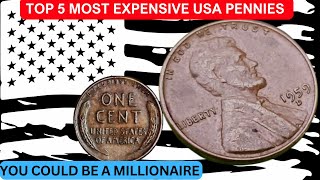 Top 4 Most Expensive US Pennies Worth Millions Do you have these [upl. by Zul]