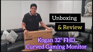 Kogan 32quot Full HD 75 Hz Curved Gaming Monitor Unboxing and Review [upl. by Ramberg]