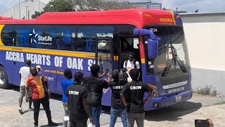 ARRIVAL OF HEARTS OAK TEAM AT ACCRA SPORTS STADUM HEARTS VS NSOATREMAN [upl. by Tiffa]