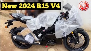 New Yamaha R15 V4 Unboxing 2024 Model 🔥  Top Speed Mileage Price  2024 Best Bike [upl. by Suivatra]