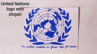 Slogan on United Nations day  How to draw United Nations logo [upl. by Anyrak]