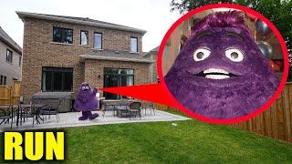 GRIMACE BROKE INTO STROMEDYS BACKYARD AND MADE US DRINK THE CURSED GRIMACE SHAKE SCARY [upl. by Tarton337]