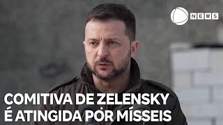 Comitiva de Zelensky é atingida por mísseis da Rússia [upl. by Durstin]