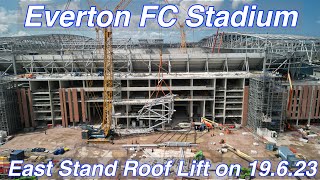 Everton FC Stadium on 19623  EAST STAND ROOF LIFT [upl. by Vasili]