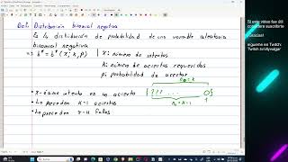 Probabilidad 54 p2 Distribucion Binomial negativa y geometrica [upl. by Nauqat]