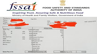 FSSAI ASSISTANT 2021 SALARY SLIP [upl. by Yhtamit640]