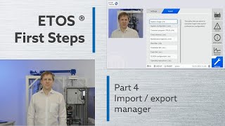 ETOS® First Steps Part 4 The import and export manager of ETOS®  Tutorial [upl. by Ardnuhsor]