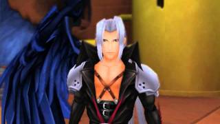 Kingdom Hearts II English cutscene 396  Sephiroth Descends  HD 720p [upl. by Secundas]