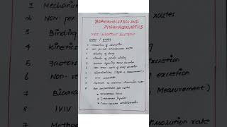 Biopharmaceutics and pharmacokinetics  lMPORTANT QUESTIONS  biopharmaceutics pharmacy [upl. by Asirb]