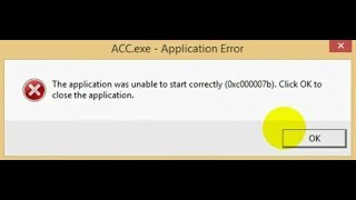 Accexe Application ERROR0xc000007b [upl. by Emlin]