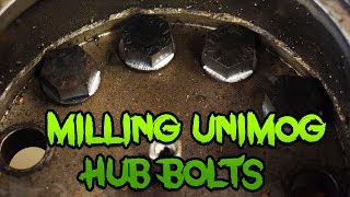 Milling Unimog hub bolts [upl. by Ahsinor]