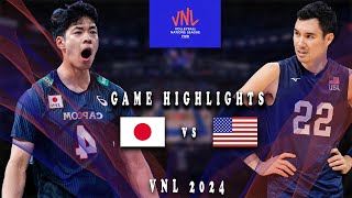 VNL2024 Week 3  Japan vs USA Game Highlights [upl. by Ytsanyd]