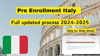 Pre enrollment Italy 2024  Full updated process  How to apply for preenrollment in Italy MS BS [upl. by Seka]