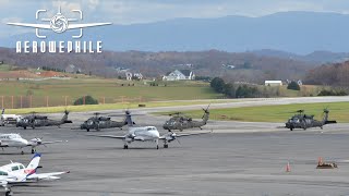 US Army 160th SOAR  Sikorsky MH60M Black Hawk Trio  Flyover Startup amp Take Off from TRI07Nov22 [upl. by Karol410]