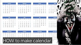 How to make calendar in Ms word  Ms word me calendar kyse banaye [upl. by Nnylireg]