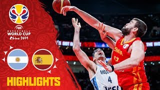 Argentina v Spain  Basketball Highlights  FIBAWC 2019 [upl. by Calondra]