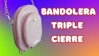 🌹Como hacer un bolso BANDOLERA❤️ con tres compartimentos  MOLDES GRATIS para descargar [upl. by Germain606]