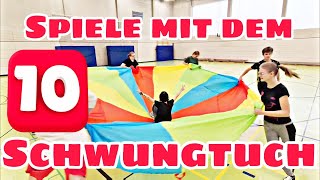 10 spannende Spiele mit dem Schwungtuch Part 1 ohne Zusatzmaterialien  Parachute Games [upl. by Anehsuc]