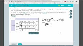 ALEKS Contingency Tables Expected frequencies [upl. by Silirama396]