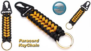 Learn How to Make a Paracord Keychain Key Fob Sanctified Knot  Sling clip  Snap Hook Carabiner [upl. by Anoirtac]