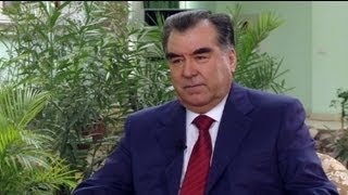 euronews interview  Emomali Rahmon quotTemos uma política de portas abertas com o estrangeiroquot [upl. by Karisa947]