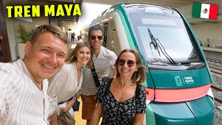 EXTRANJEROS ESTAN EN SHOCK al SUBIR a TREN MAYA por PRIMERA VEZ en MÉXICO 🇲🇽 [upl. by Enelyam440]