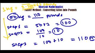 FAST METHOD to CONVERT KG to POUNDS Lbs  UNIT CONVERSATION TRICK  FAST MATH CALCULATION [upl. by Daryl87]