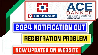 Updated On Official Website  HDFC ACE Banker Program 2024 Notification Out [upl. by Soiritos33]