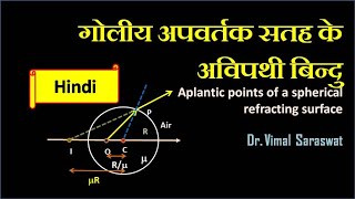 Aplanatic points of a spherical refracting surface in Hindi  H3  Optics [upl. by Lobell126]