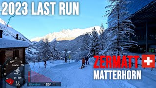 4K Skiing Zermatt Last Run For 2023  50 Blatten Closed Red Wallis Switzerland GoPro HERO11 [upl. by Lenuahs]