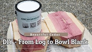 DIY  Log to Bowl Blank  Beautiful Cedar [upl. by Norraj947]