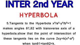 HyperbolaMaths2BImp 4MarksINTER 2nd YEAR Nanaji Gonnabathula [upl. by Yenrab536]