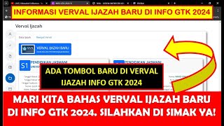 PEMBAHASAN VERVAL IJAZAH BARU INFO GTK 2024 UNTUK DAPODIK 2025 [upl. by Brighton801]