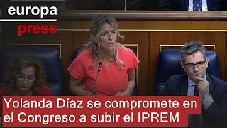 Yolanda Díaz se compromete en el Congreso a subir el IPREM [upl. by Naimad915]