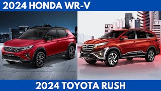 Compare The 2024 Honda WRV Vs 2024 Toyota Rush are both subcompact SUVs Comparison [upl. by Hamid]