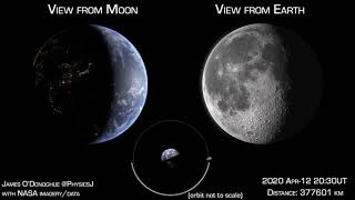 How Earth looks from the Moon  how the Moon looks from Earth during April 2020 [upl. by Revart936]