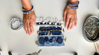 DENIM BRACELETS from old jeans  Best upcycling ideas DIY [upl. by Clarise]