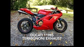 Ducati 1198s Termignoni Exhaust Sound Walkaround  Full Race System [upl. by Hsara]