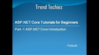 ASPNET Core Tamil  Part1 [upl. by Yesnyl]