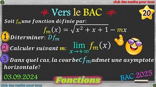 Vers le BAC Calcul de limites dune fonction selon les valeurs du paramètre m [upl. by Simsar]