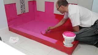 Shower RedGard Waterproofing Membrane Гидроизоляция пола душевой [upl. by Behnken]