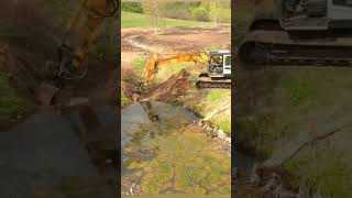 excavator operate to make water flow part1 [upl. by Kahler]