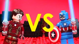 LEGO Captain America VS Iron Man Civil War Battle On Mustafar A Star Wars Duel AGE OF SWAGWAVE [upl. by Syst]