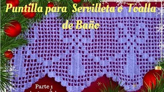 Puntilla para Servilleta o toalla de Baño para Principiantes 26 Parte 1 [upl. by Rebma]