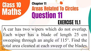 NCERT Solutions for Class 10 Maths Chapter 11 Exercise 111 Question 11 Area Related to Circles [upl. by Ahsenet]