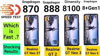 Snapdragon 8Gen1 vs 888 vs 870 vs Dimensity 8100 SpeedTest 🔥🔥🔥 [upl. by Harriett421]