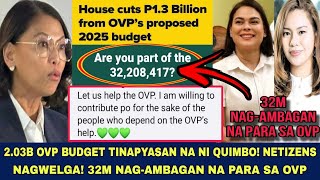 OVP BUDGET TINAPYASAN NA NI QUIMBO 32M NAGAMBAGAN NA PARA KAY VP SARA [upl. by Barfuss]