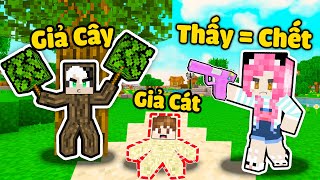 MỀU HACK BIẾN THÀNH BLOCK KHI CHƠI TRỐN TÌM TRONG MINECRAFTREDHOOD TRỐN KHỎI SÁT THỦ BẮN TỈA [upl. by Arualana]